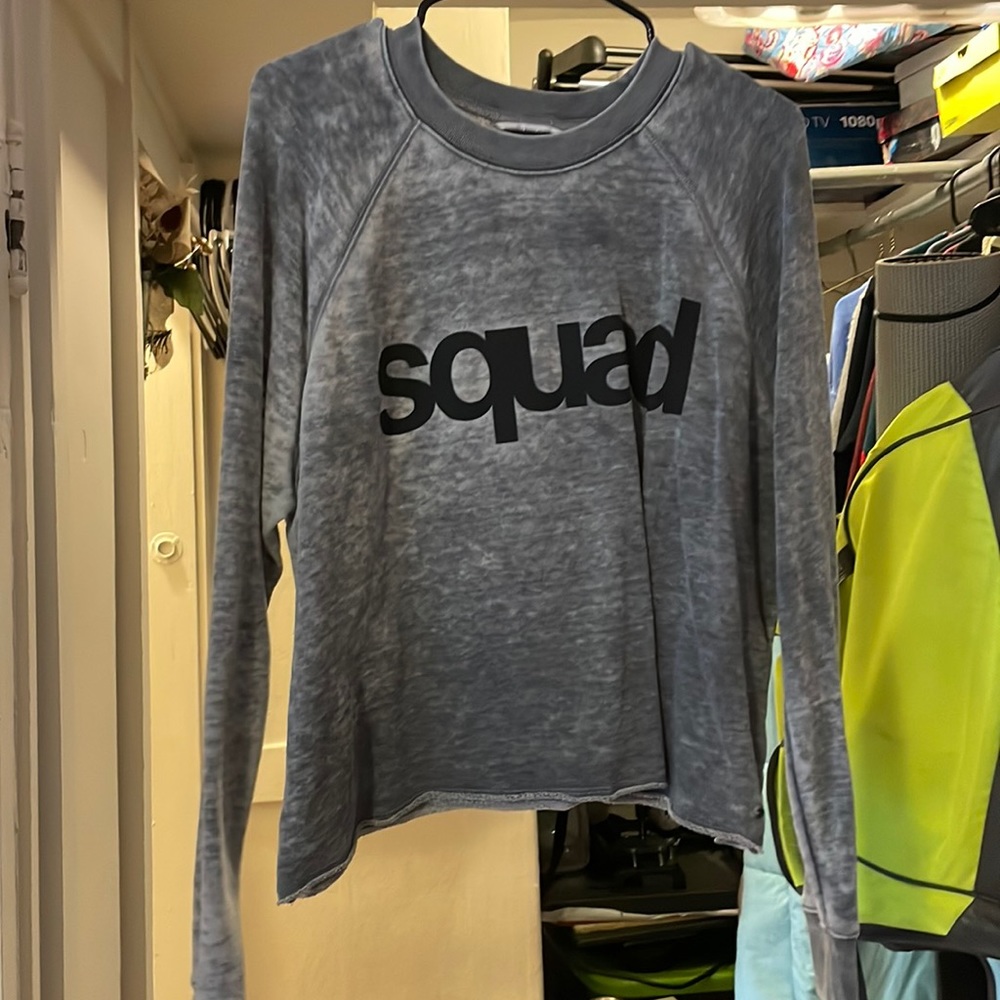 Gray “squad” graphic sweatshirt